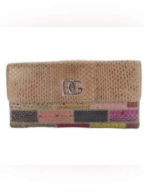 Dolce & Gabbana Multicolor Python Flap Wallet w/ box